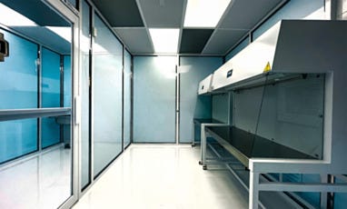full view of right room of hardwall modular cleanroom