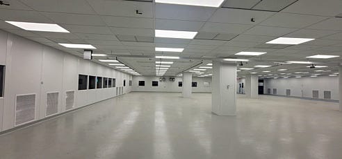 back left view of custom hardwall modular cleanroom