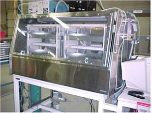 Custom stainless steel glovebox for inert gas processing