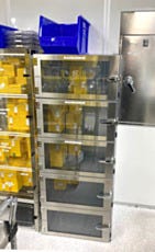 ESD-safe desiccator cabinet for semiconductor electronics kitting