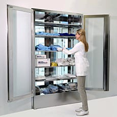 double door pass through cabinet with adjustable shelving 304 stainless steel