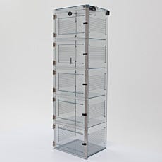 ESD-safe desiccator cabinet in SDPVC with 5 chambers and adjustable shelving
