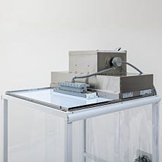 Explosion-proof FFU and LED light mounted atop the cleanbooth