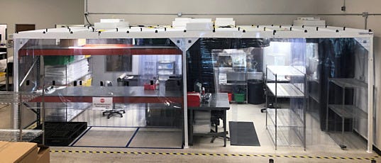 Extra-large pre-fab cleanroom for assembling semiconductor components