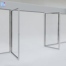 hardwall modular cleanroom with open equipment access door for large material transfer