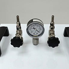 Powder-Coated Aluminum Vacuum Chamber Gauge and Metering Valves