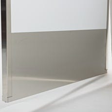 stainless steel kick plate on a cleanroom door