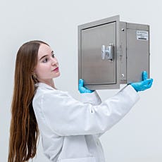 stainless steel fire rated pass-through demo with model