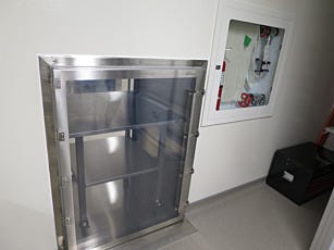 316L stainless steel cleanroom pass through chamber for medication syringes