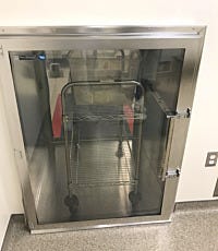 Floor-mount steel pass-through installed for cancer research
