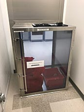 stainless steel general use floor mounted pass-through with floor ramp