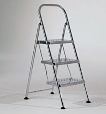 BioSafe Stainless Steel Folding 3 Step Ladder