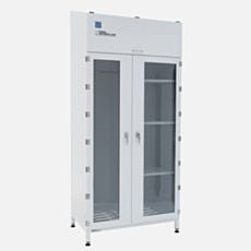 Garment Storage Cabinet Steel Sloped Top With SDPVC Window And Shelves