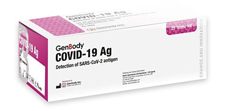 GenBody COVID 19 Rapid Antigen Tests distributed by Achieve