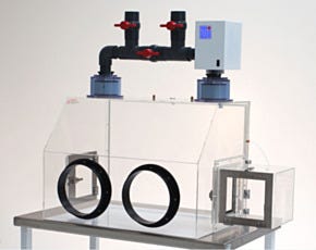 Two-Port Acrylic Glove Box with Adjustable Filtration Module and Air Lock
