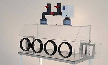 Four-Port Acrylic Glove box with Adjustable Filtration Module and Air Lock