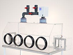 Acrylic Filtered Glove Box with Adjustable Airflow Control 4 Ports