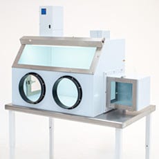 Two-Port Polypropylene FIltration Glove Box with Single-Pass Air Design