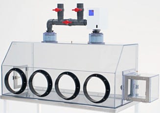 Twin Dissipative PVC Filtraiton Glovebox with Airlock