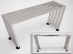 Stainless Steel Recessed Slat Gowning bench