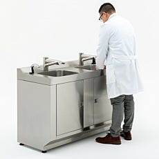 Dual automatic stainless steel sinks