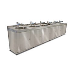 Cleanroom Stainless Steel 6 Sink Rinsing Station With Dryer And Models