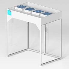 top view of vertical cleanbooth render