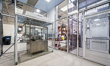 inside corner view of cleanroom