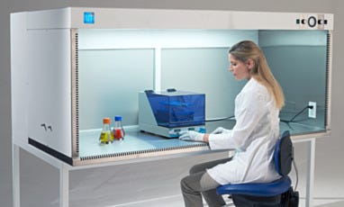 Horizontal Laminar Flow Hood In Use