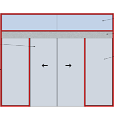 Dortek Hygienic Glass Sliding Doors with optional glass side and over screens