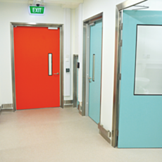 Hygienic Hinged FRP Fire-Rated Cleanroom Doors by Dortek