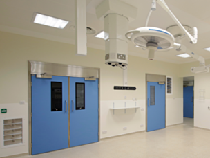 Hygienic Hinged FRP Operating Room Doors by Dortek