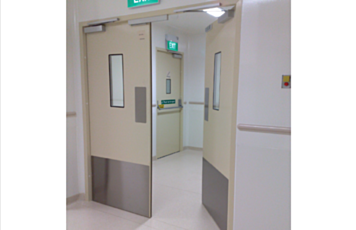 Hygienic Hinged FRP Medical Fire-Rated Doors by Dortek – Manual or Automatic