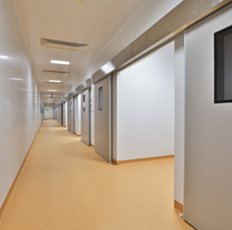 Hygienic Sliding FRP Hospital Doors by Dortek