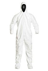 Hooded IsoClean white coverall by DuPont