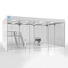 render of a softwall cleanroom with high vertical clearance