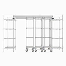front view of the super erecta top trackshelf made from chrome