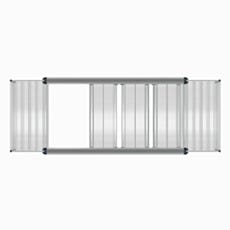 overhead view of the super erecta top trackshelf made from chrome
