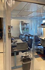 ISO 5 class 100 softwall cleanroom for studying anti-microbial coatings