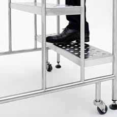 ISO rated round tube biosafe ladders