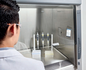 internal touchscreen display in biosafety cabinet
