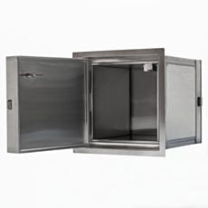 Open lead-lined cleanroom pass-through