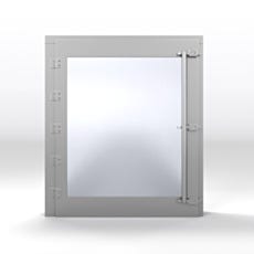 front facing view of the leak-rated pass-through convenience window