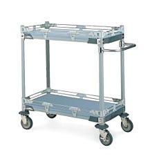 Metro chemical-resistant utility cart with shelf guards