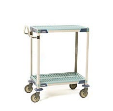 MetroMax i two-shelf utility cart 18x30 with polymer grid shelves