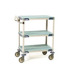 MetroMax i three-shelf utility cart 18x30 with polymer grid shelves
