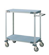 Metro lab worktable cart with two solid polymer shelves