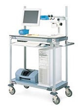 Metro mobile data station cart with computer monitor and keyboard tray