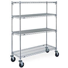 Metro Super Adjustable Super Erecta 4-shelf industrial wire shelving cart, chrome