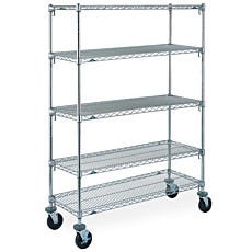 Metro Super Adjustable Super Erecta 5-shelf industrial wire shelving cart, chrome